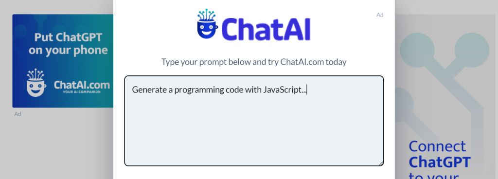 How to generate code with ChatGPT step 1