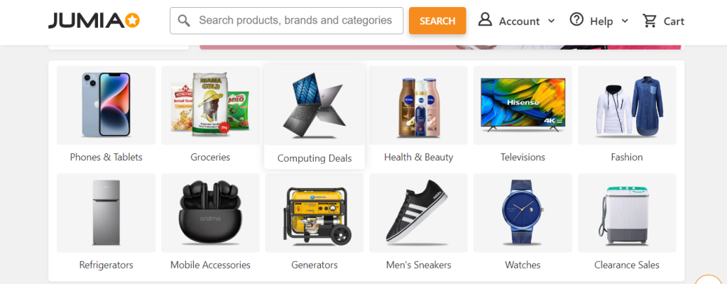Jumia product categories